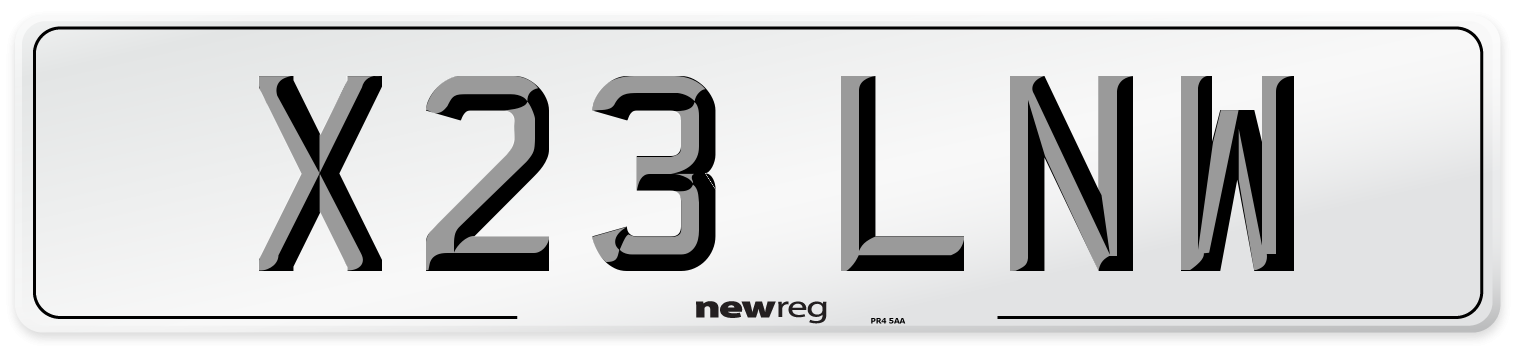 X23 LNW Number Plate from New Reg